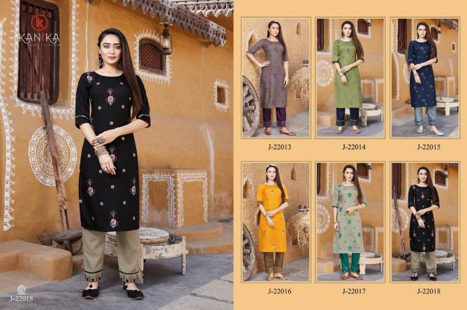 Kanika Julite 3 Latest Fancy Designer Ethnic Wear Two ton Rubbly silk with Embroidery Work Kurti With Bottom Collection
